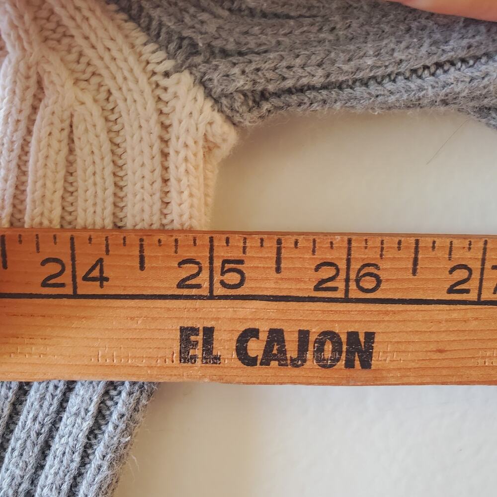 Ralph Lauren Polo Jeans Co Mens XL Half Zip Sweater Flag Cotton Gray Collegiate - Picture 6 of 7